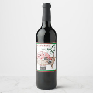Étiquette Pour Bouteilles De Vin Vin de Noël du Père Noël ivre