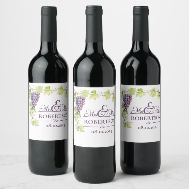 Étiquette Pour Bouteilles De Vin Vin de raisin violet (Bouteilles)