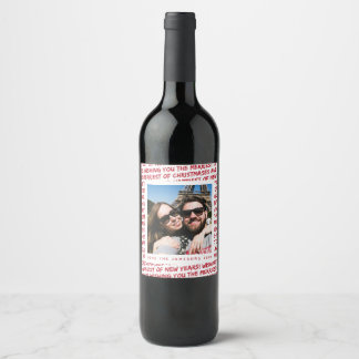 Étiquette Pour Bouteilles De Vin Vin de vacances Étiquette *Graffiti de Noël*