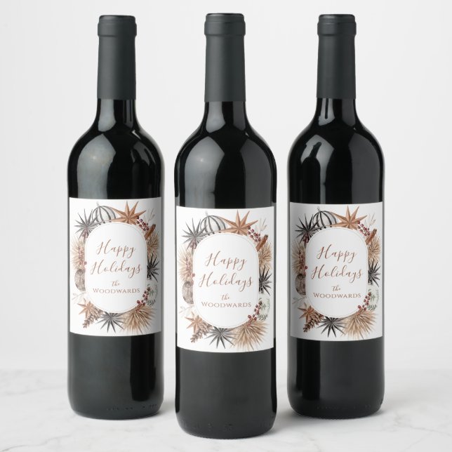Étiquette Pour Bouteilles De Vin Vin de vacances rustique (Bouteilles)