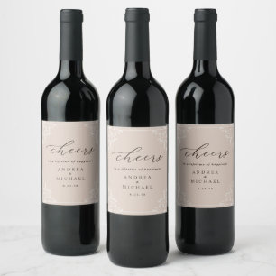 Étiquette Pour Bouteilles De Vin Vin Élégant Pétillant Mariage Brun Vintage