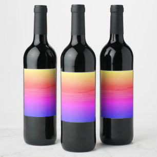 Étiquette Pour Bouteilles De Vin Vin Étiquette Pink Beach Sunset Ocean Waves