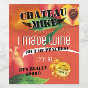 Étiquette Pour Bouteilles De Vin Vin fait maison désordre peinture or personnalisé