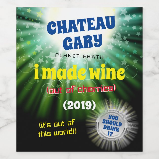 Étiquette Pour Bouteilles De Vin Vin fait maison univers étiquette personnalisé (Étiquettes simples)