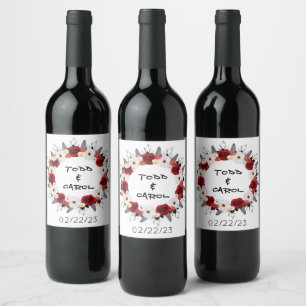 Étiquette Pour Bouteilles De Vin Vin Favoriser Fleurs Personnalisées Timbre