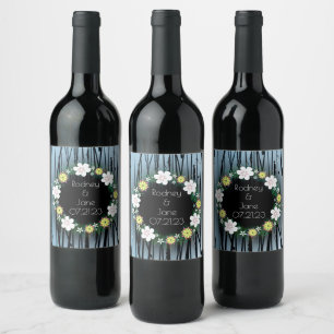 Étiquette Pour Bouteilles De Vin Vin Favoriser Fleurs Personnalisées Timbre