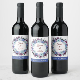 Étiquette Pour Bouteilles De Vin Vin Favoriser Fleurs Personnalisées Timbre