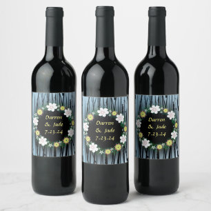 Étiquette Pour Bouteilles De Vin Vin Favoriser Fleurs Personnalisées Timbre