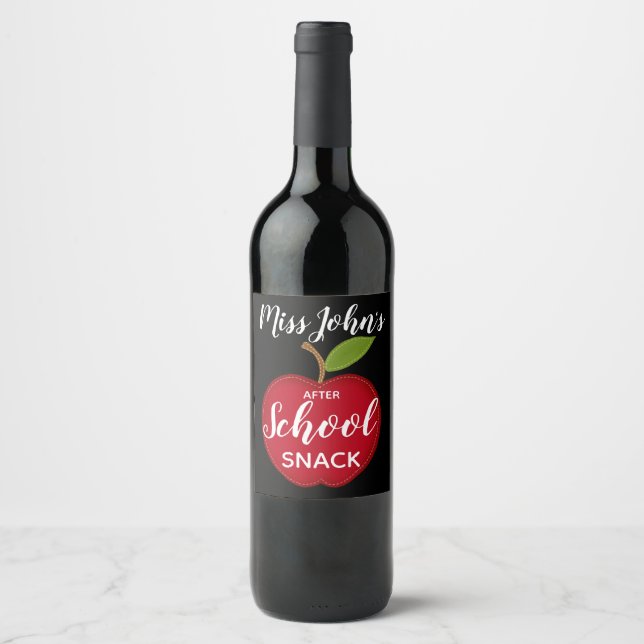 Étiquette Pour Bouteilles De Vin vin pour l'enseignant Après goûter scolaire (Devant)