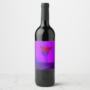 Étiquette Pour Bouteilles De Vin vin rouge dans un verre