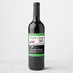 Étiquette Pour Bouteilles De Vin Vin rouge, fête d'anniversaire 30 ans