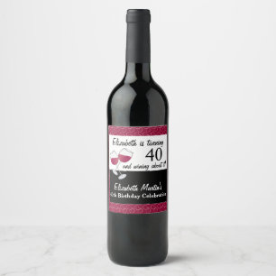 Étiquette Pour Bouteilles De Vin Vin rouge, fête d'anniversaire 40 ans