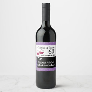 Étiquette Pour Bouteilles De Vin Vin rouge, fête des 60 ans
