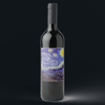 Étiquette Pour Bouteilles De Vin Vincent Van Gogh Starry Nuit Vintage Art<br><div class="desc">Vincent van Gogh Starry Night Art Peinture Starry Night est un tableau de l'artiste post-impressionniste néerlandais Vincent van Gogh. Le ciel bleu de la nuit est rempli de nuages tourbillonnants, d'étoiles et d'une lune brillante croissant. La Nuit étoilée est la seule nocturne de la série de vues depuis la fenêtre...</div>