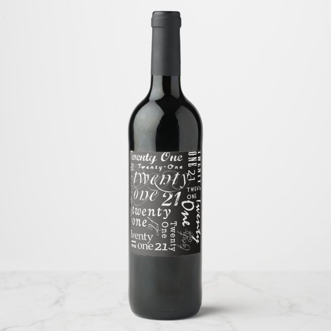Étiquette Pour Bouteilles De Vin Vingt et un (Devant)