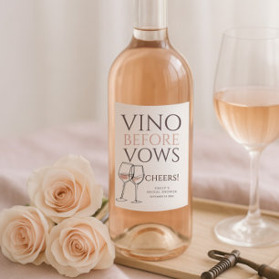Étiquette Pour Bouteilles De Vin Vino Before Vows Doodle Wine Cheers Enterrement de