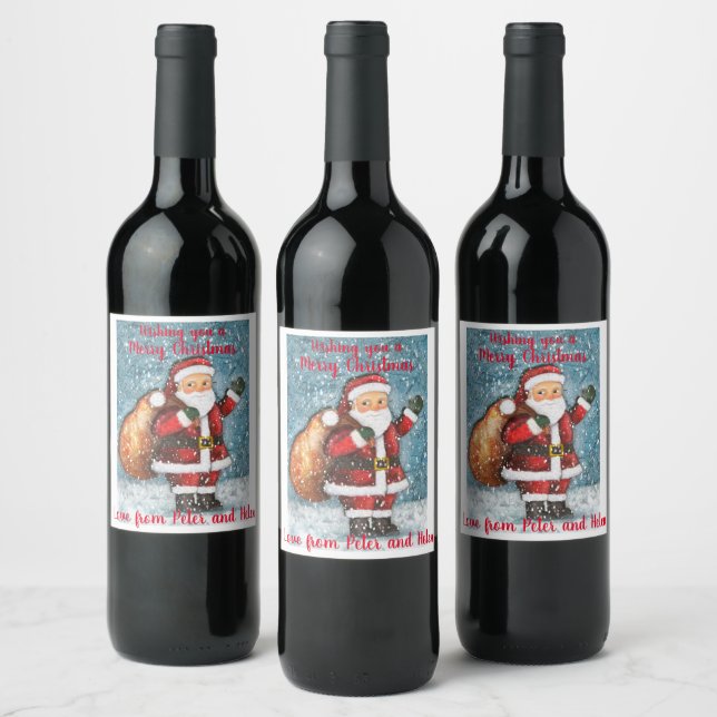 Étiquette Pour Bouteilles De Vin Vins de Noël (Bouteilles)