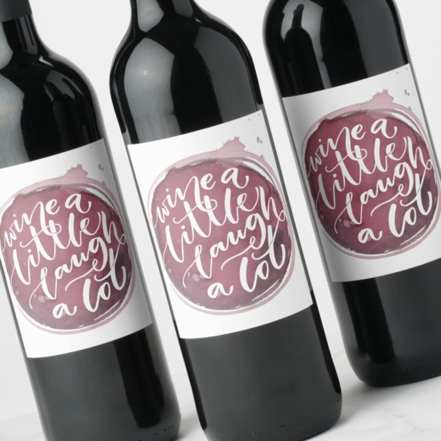 Étiquette Pour Bouteilles De Vin Vins un peu rire beaucoup (Créateur téléchargé)