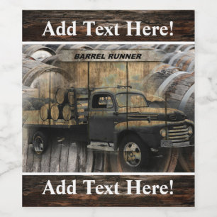 Étiquette Pour Bouteilles De Vin Vintage Camion Antique Camion Vieux Camion Étiquet