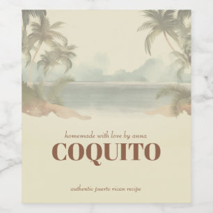 Étiquette Pour Bouteilles De Vin Vintage Coquito Palm Tree