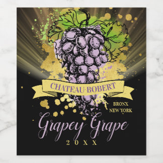 Étiquette Pour Bouteilles De Vin Vintage grapes personalized homemade red wine labe