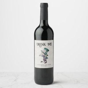 Étiquette Pour Bouteilles De Vin Vintage Grey Boire Me Dark Mad Hatter Vin