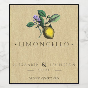Étiquette Pour Bouteilles De Vin Vintage Limoncello Wedding Favor Bottle Label