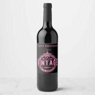 Étiquette Pour Bouteilles De Vin Vintage personnalisé 40e 50e 60e 70e anniversaire