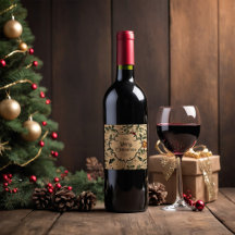 Vintage personnalisé Étiquette de vin de Noël