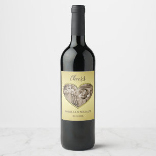 Étiquette Pour Bouteilles De Vin Vintage Romance couple, homme et femme, or