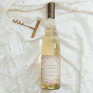 Étiquette Pour Bouteilles De Vin Vintage Russe Automne Beige Mariage Vin Étiquette