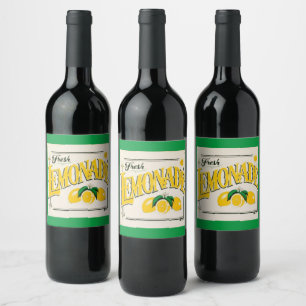 Étiquette Pour Bouteilles De Vin Vintage signe citron fruits d'été