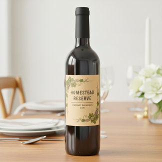 Étiquette Pour Bouteilles De Vin Vintage Vineyard Border