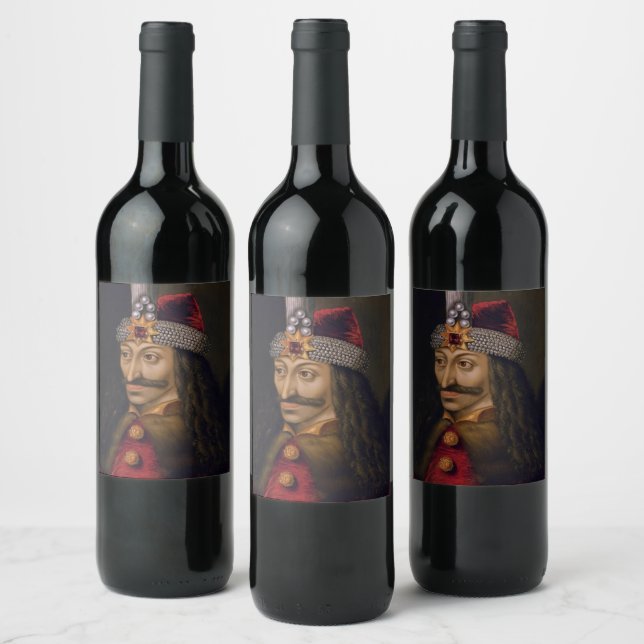 Étiquette Pour Bouteilles De Vin Vlad tepes Impaler Voivode historique portrait (Bouteilles)