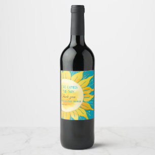 Étiquette Pour Bouteilles De Vin Voici le Baby shower Son Boy Blue Sunshine