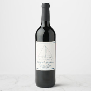 Étiquette Pour Bouteilles De Vin Voilier mariage