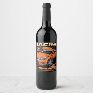 Étiquette Pour Bouteilles De Vin Voiture de course _ Moteur (101)