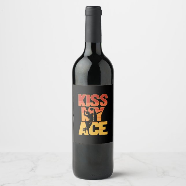 Étiquette Pour Bouteilles De Vin Volleyball Player | Kiss My Ace (Devant)