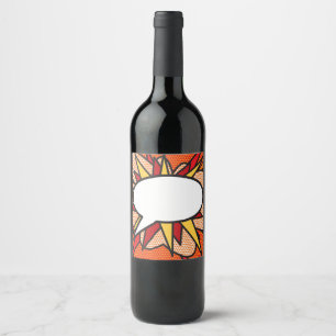 Étiquette Pour Bouteilles De Vin Votre Bulle de Texte Discours Amusant Rétro