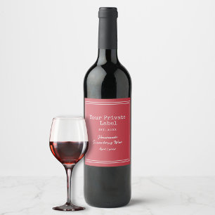 Étiquette Pour Bouteilles De Vin Votre Étiquette Privé Fraise Maison Vin