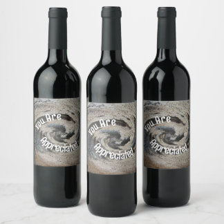 Étiquette Pour Bouteilles De Vin Vous êtes apprécié Employé Mosaïque Brun Rustique