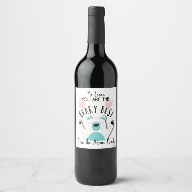 Étiquette Pour Bouteilles De Vin vous êtes le meilleur professeur de béatitude merc (Devant)