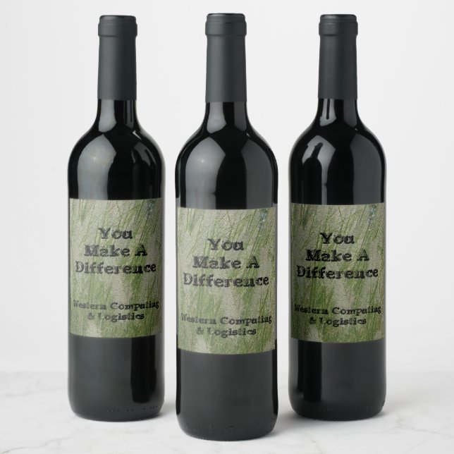 Étiquette Pour Bouteilles De Vin Vous faites la différence Désert Herbe Merci Emplo (Bouteilles)