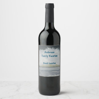 Étiquette Pour Bouteilles De Vin Voyage à la plage Réunion de famille Vacances au b