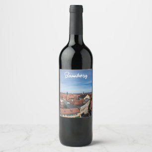 Étiquette Pour Bouteilles De Vin Vue panoramique de la vieille ville d'en haut à Ba