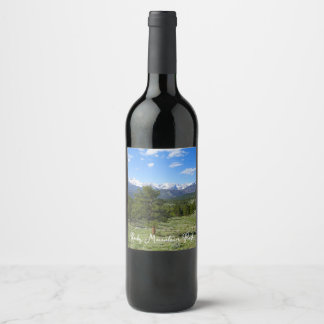 Étiquette Pour Bouteilles De Vin Vue panoramique des montagnes Rocheuses