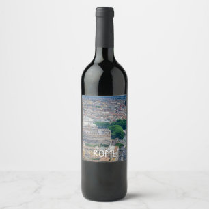 Étiquette Pour Bouteilles De Vin Vue sur le centre historique de Rome