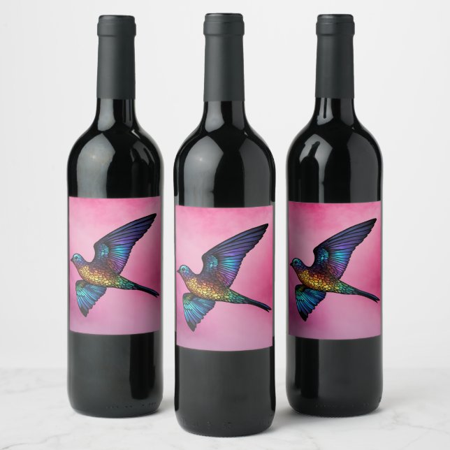 Étiquette Pour Bouteilles De Vin Wanderer sans frontières : Oiseau à ailes souples  (Bouteilles)