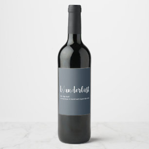 Étiquette Pour Bouteilles De Vin Wanderlust définition blanc gris bleu couleur