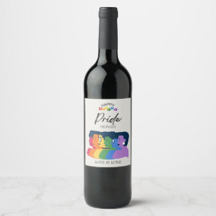 Étiquette Pour Bouteilles De Vin Watercolor LGBTQ FIDE Mois Party